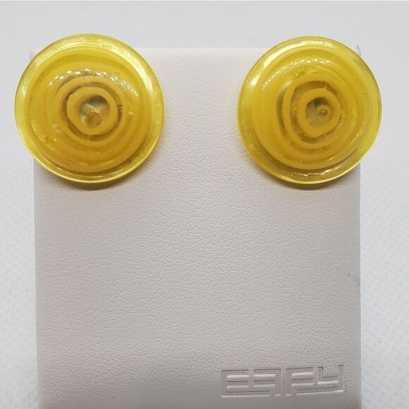 Vintage Yellow Earrings  - Picture 1 of 2